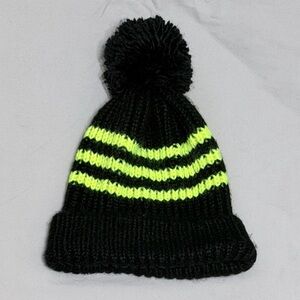 Striped Beanie w/ Pom Pom